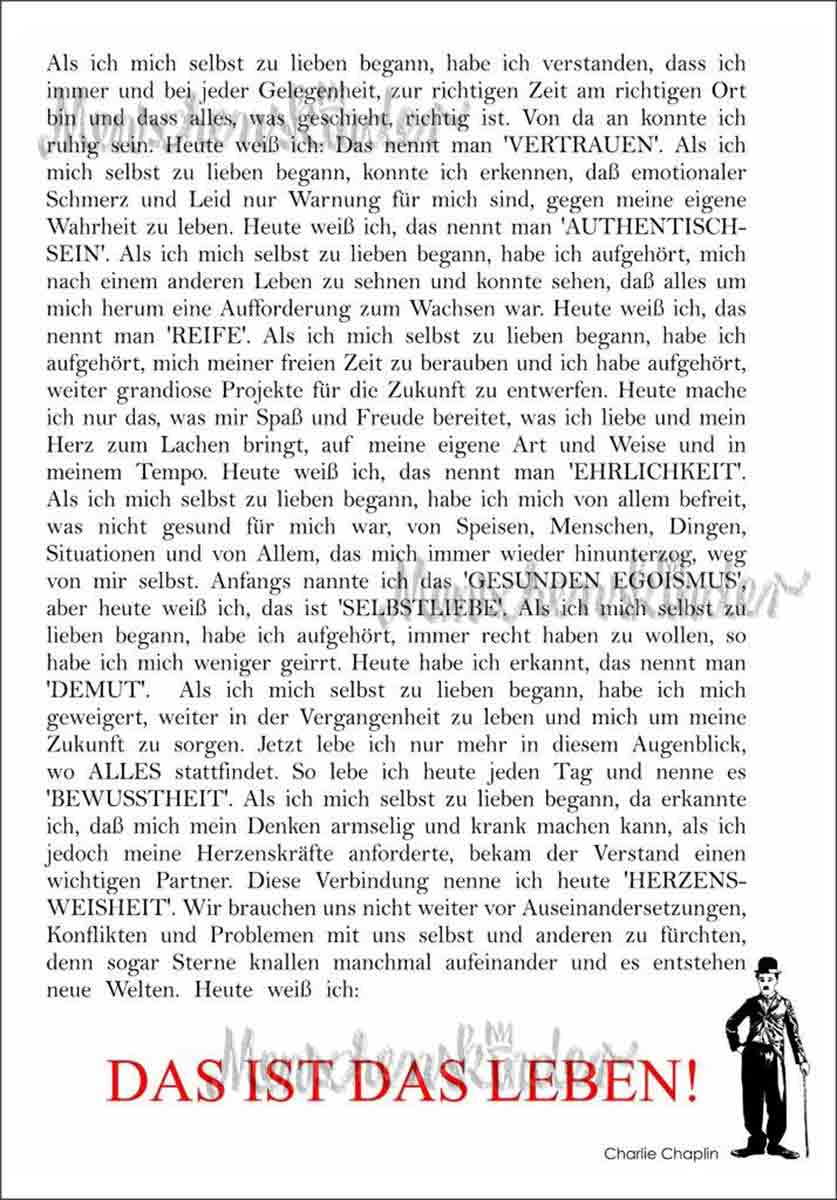 Charlie Chaplin Klappkarte "Das ist das Leben" | Doppelkarte