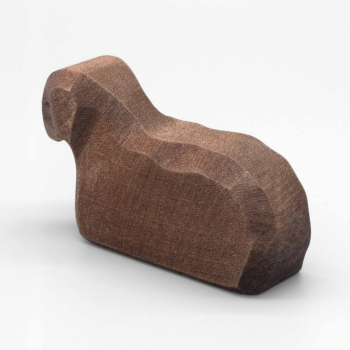 Ostheimer Lamm Figur – Liegend, Braun, Aus Ahornholz, Handarbeit