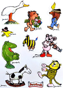 Postkarte - Janoschs Freunde Stickerkarte