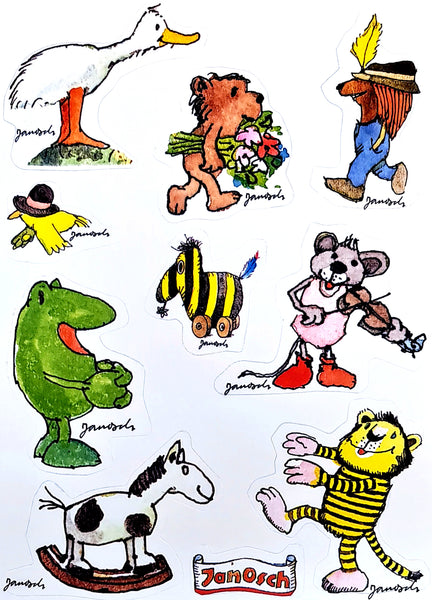 Postkarte - Janoschs Freunde Stickerkarte