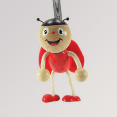 Krokido Schwingfigur mit Spiralfeder - Marienkäfer rot mit schwarzen Punkten