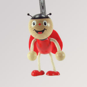 Krokido Schwingfigur mit Spiralfeder - Marienkäfer rot mit schwarzen Punkten