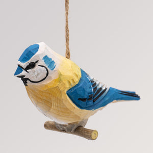 Blaumeise hängend von Holzvogel