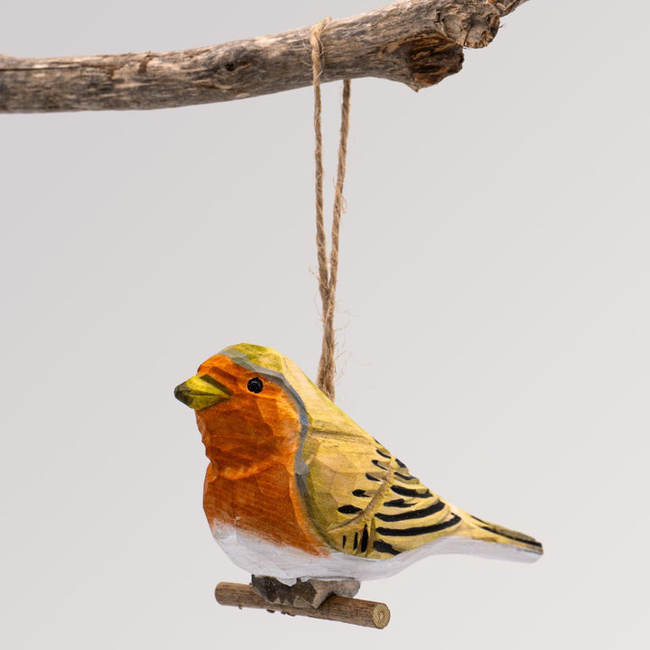 Rotkehlchen hängend von Holzvogel
