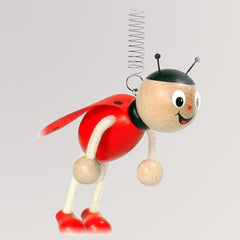 Krokido Schwingfigur mit Spiralfeder - Marienkäfer rot mit schwarzen Punkten