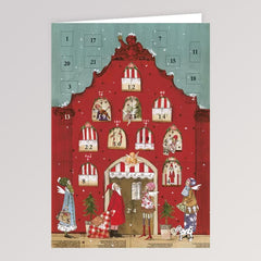 Adventskalender Klappkarte - Rotes Haus von Grätz Verlag
