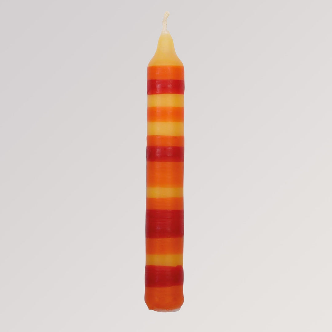 Geburtstagskerze bunte Streifen orange/gelb von Ahrens