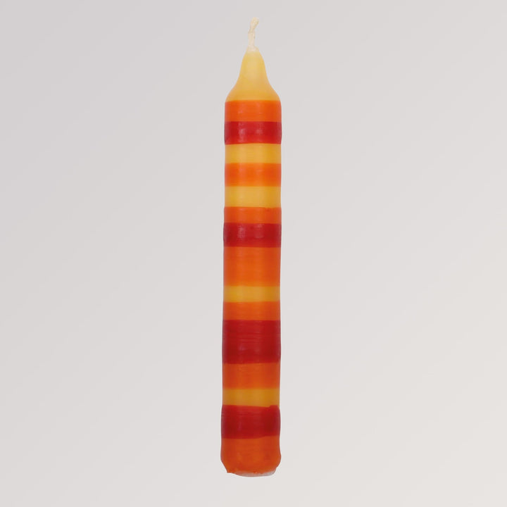 Geburtstagskerze bunte Streifen orange/gelb von Ahrens