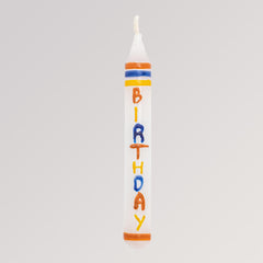 Geburtstagskerze Happy Birthday orange von Ahrens