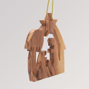 Anhänger Heilige Familie - Ornament aus Olivenholz von Weihnachtsdeko aus Betlehem