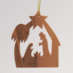 Anhänger Heilige Familie - Ornament aus Olivenholz von Weihnachtsdeko aus Betlehem