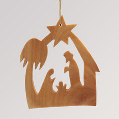 Anhänger Heilige Familie - Ornament aus Olivenholz von Weihnachtsdeko aus Betlehem