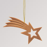 Baumanhänger Stern mit Schweif - Ornament Olivenholz von Weihnachtsdeko aus Betlehem
