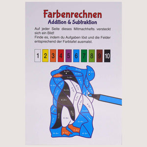 Malen nach Zahlen - Farbenrechnen Addition & Subtraktion