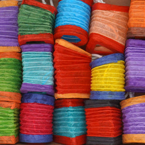 LED Lichterkette Laternchen Regenbogen von Caracol - unbeleuchtet Detail