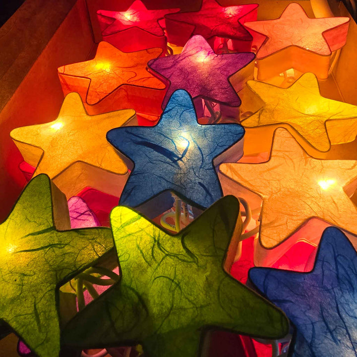 USB LED-Lichterkette Regenbogen-Sterne mit 20 Lichter von Caracol