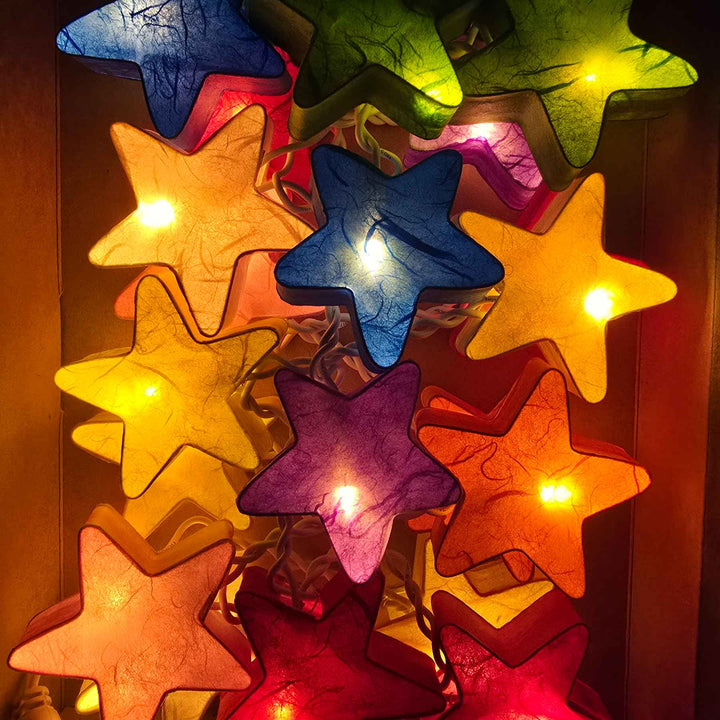 LED Lichterkette Regenbogen-Sterne USB | 20 Lichter von Caracol