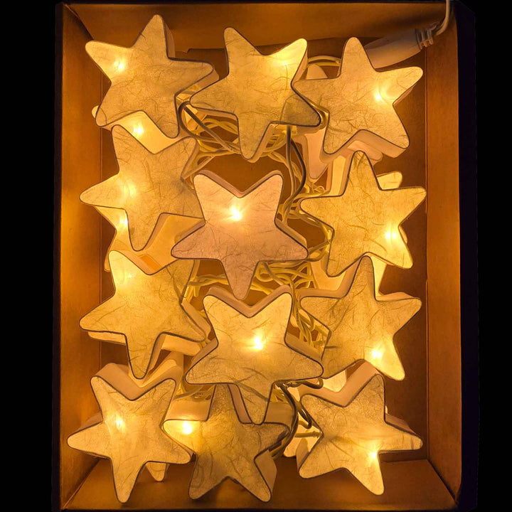 LED Lichterkette Sterne weiß USB | 20 Lichter von Caracol