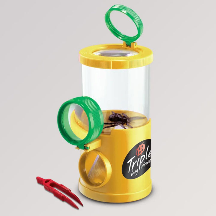 Crazy Bug Viewer von Crazy Three in gelb - 3-Wege-Becherlupe für Kinder zum Untersuchen von Insekten
