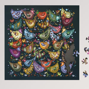 Puzzle Palapeli Hühnerhaufen von Curiosi