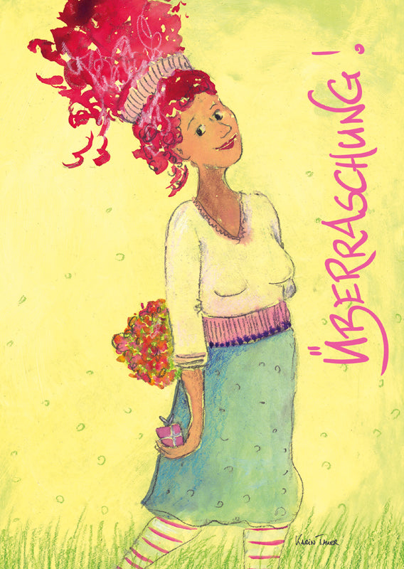 Postkarte - Grünes Kleid Wiese von Discordia
