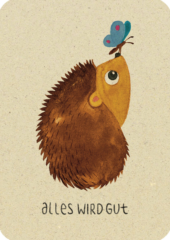 Postkarte - Igel und Schmetterling von Discordia