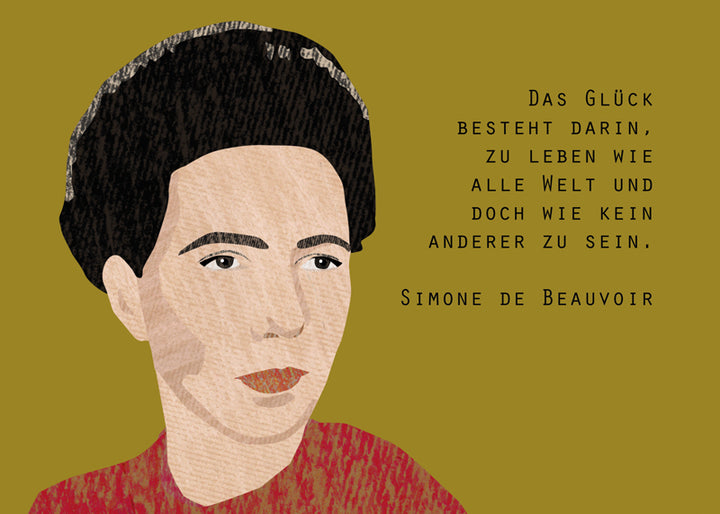 Postkarte - Simone de Beauvoir von Discordia