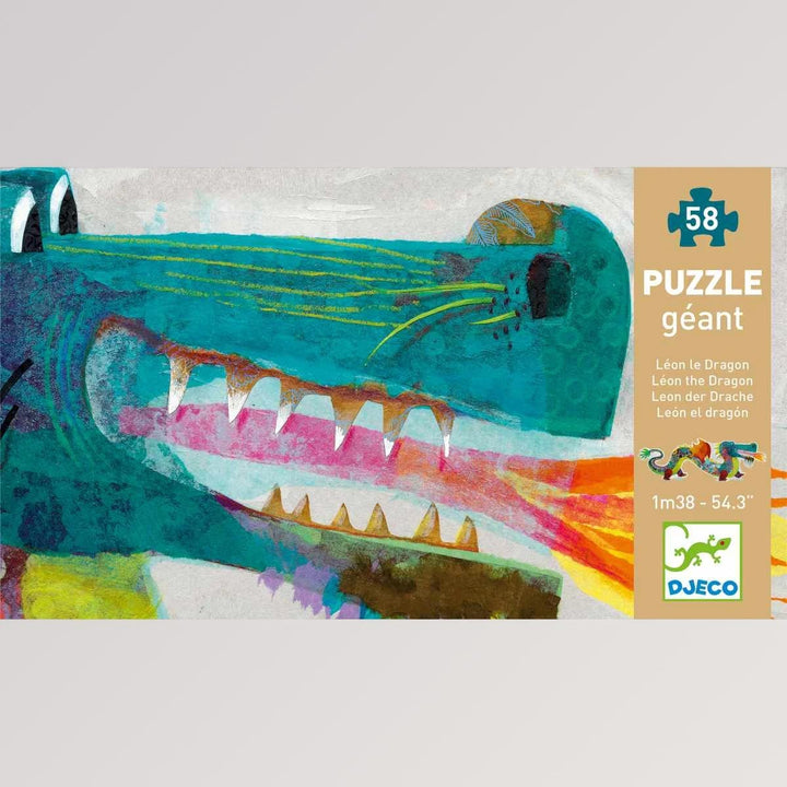 Bodenpuzzle: Leon der Drache mit 58 Teilen von Djeco - für Kinder ab 5 Jahren