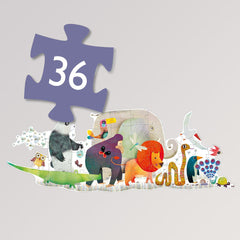 Bodenpuzzle: Tierparade - 36 Teile von Djeco