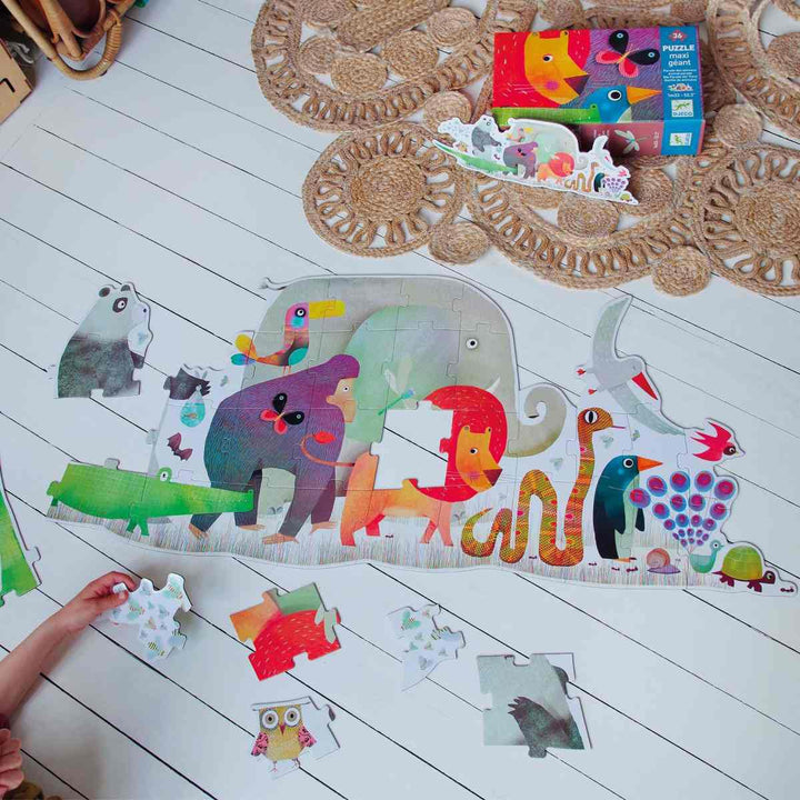 Bodenpuzzle: Tierparade - 36 Teile von Djeco