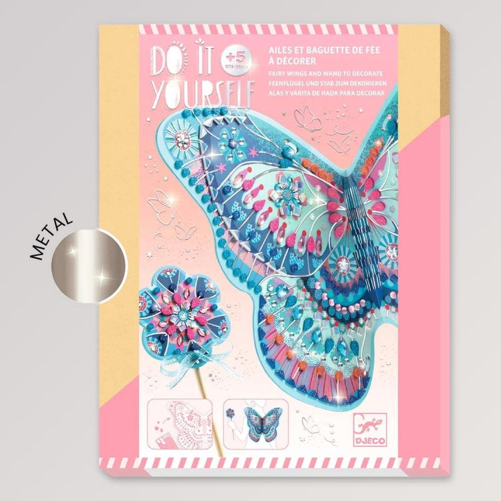 Box der DIY: Feenflügel & Zauberstab von Djeco - mit Glitzersteinen basteln für Kinder ab 5 Jahren