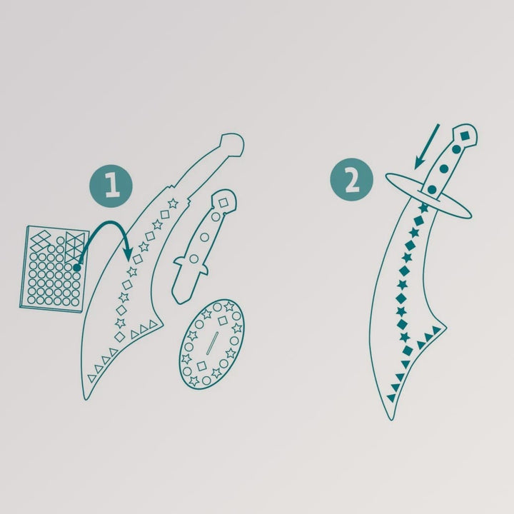 DIY „Mosaik Piratenschwerter“ von Djeco