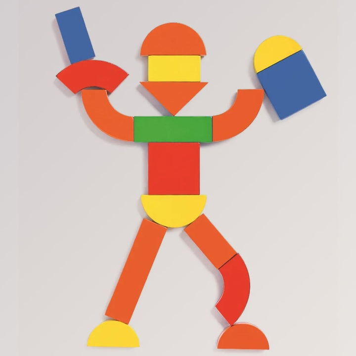 Holz Magnete: Geoform von Djeco - Bunte Figuren legen aus einzelnen Elementen an Magnetwand