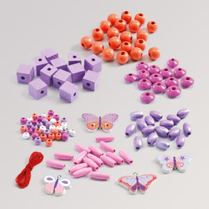 Schmuck basteln: Holzperlen Schmetterlinge von Djeco - Fädeln und Basteln für Kinder von 4-8 Jahren