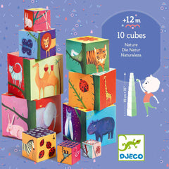 Stapelturm: 10 nature and animal blocks von Djeco