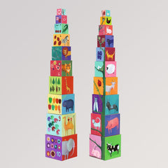 Stapelturm: 10 nature and animal blocks von Djeco