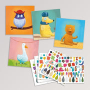 Sticker 3-6: Stickerbild Tiere von Djeco - Stickercollagen erstellen