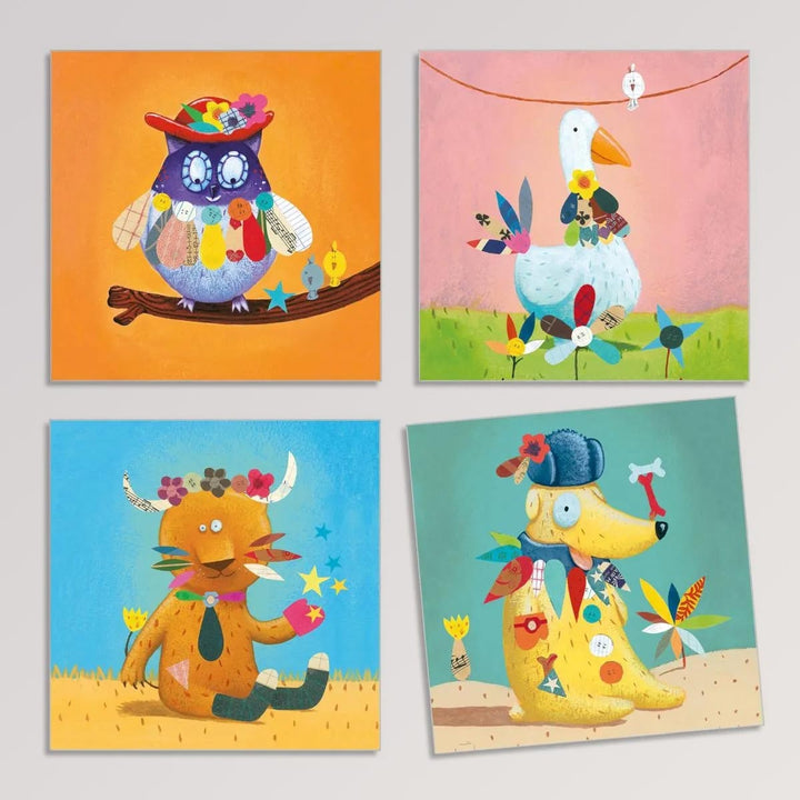 Sticker 3-6: Stickerbild Tiere von Djeco - Stickercollagen erstellen