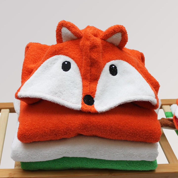 Bio-Badeponcho Fuchs von Fürnis - Bademantel für Kinder in rot