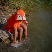 Bio-Badeponcho Fuchs von Fürnis - Bademantel für Kinder in rot