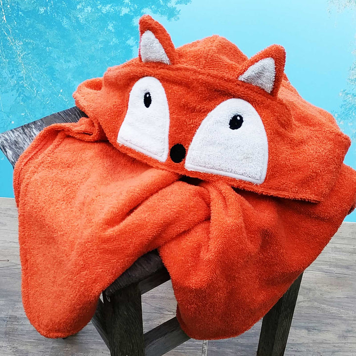 Bio-Badeponcho Fuchs von Fürnis - Bademantel für Kinder in rot
