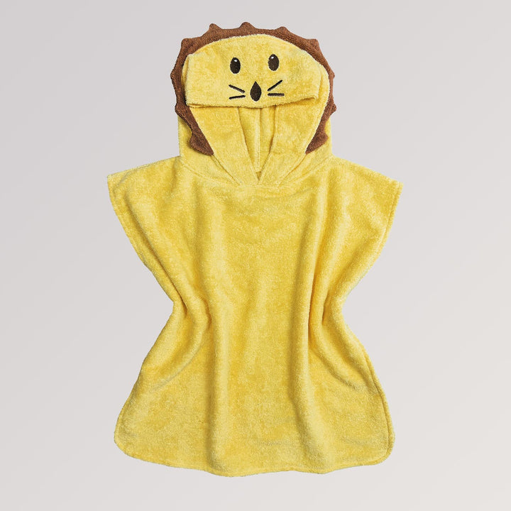 Bio-Badeponcho Löwe von Fürnis - Bademantel für Kinder in gelb mit Kapuze