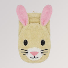 Bio-Waschlappen Hase Henry in hellbraun-rosa von Fürnis