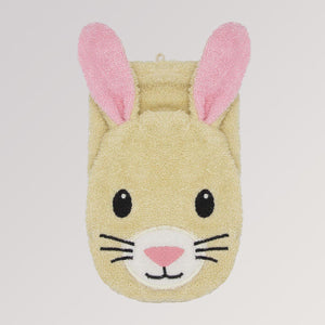 Bio-Waschlappen Hase Henry in hellbraun-rosa von Fürnis