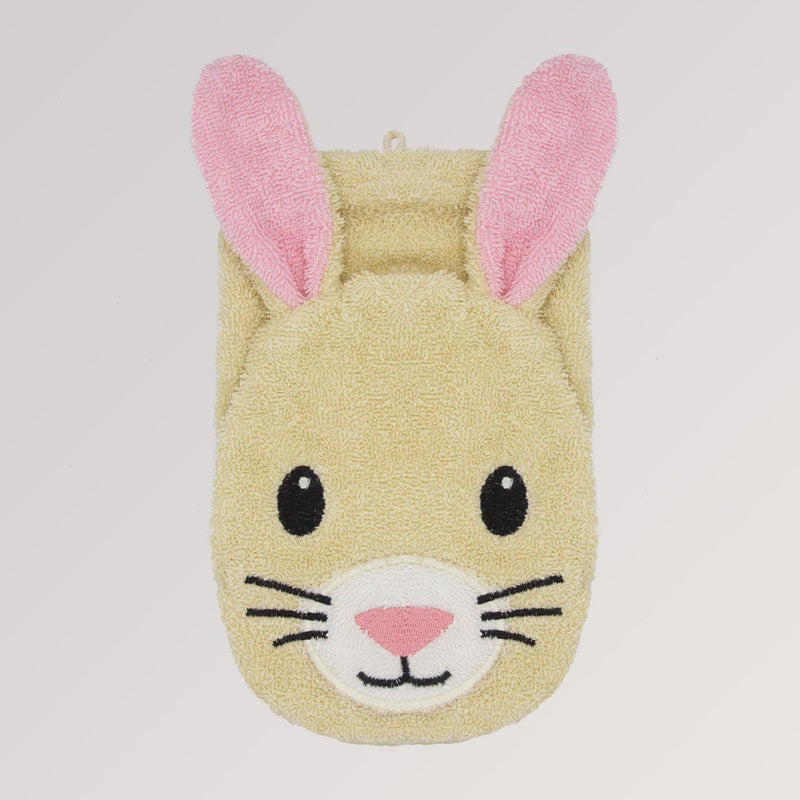 Bio-Waschlappen Hase Henry in hellbraun-rosa von Fürnis