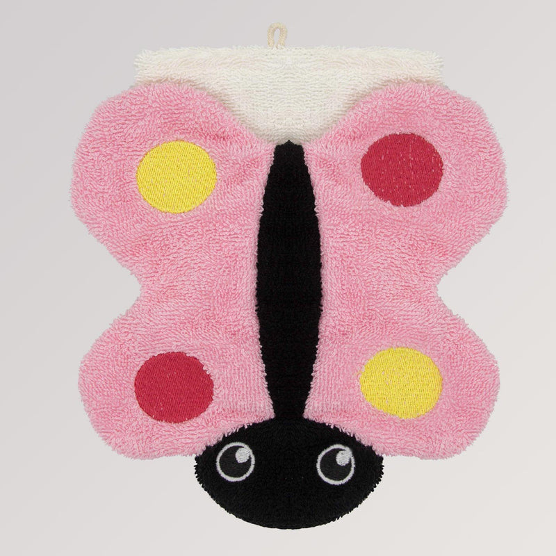 BIO-Waschhandschuh rosa Schmetterling klein von Fürnis