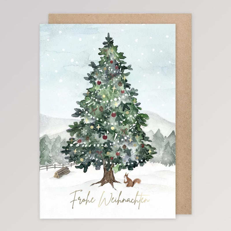 Klappkarte Klappkarte Tannenbaum mit Eichhörnchen von Graetz Verlag