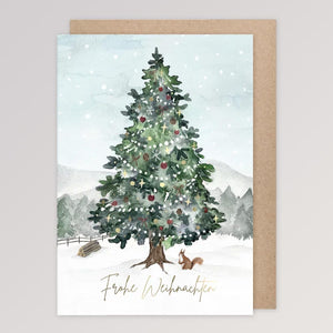 Klappkarte Klappkarte Tannenbaum mit Eichhörnchen von Graetz Verlag