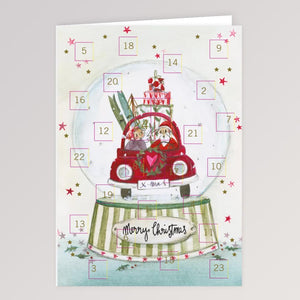 Adventskalender Klappkarte: Schneekugel