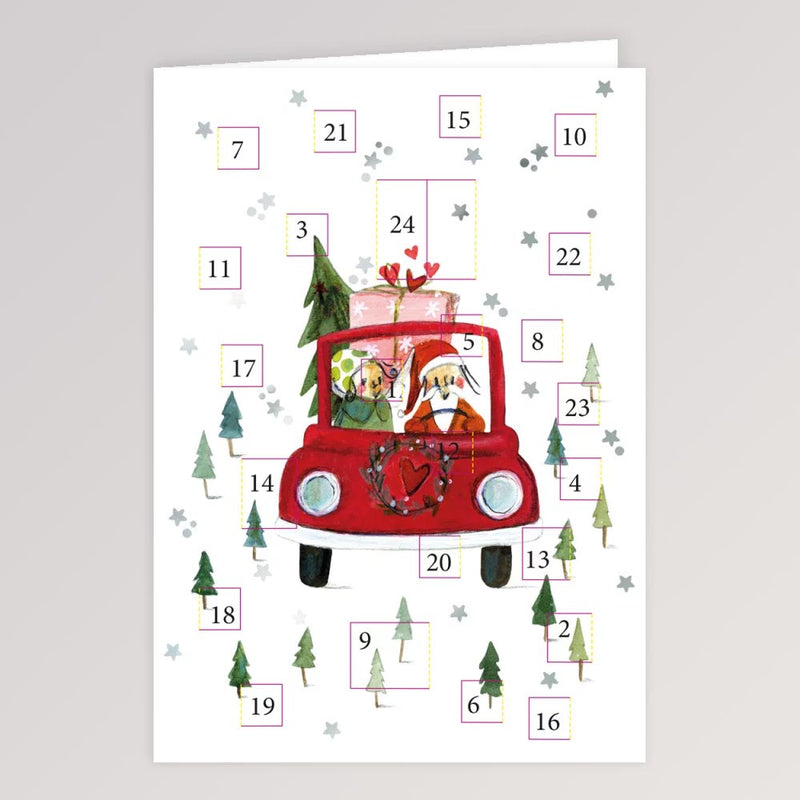 Adventskalender Klappkarte: Weihnachtsauto von Graetz Verlag